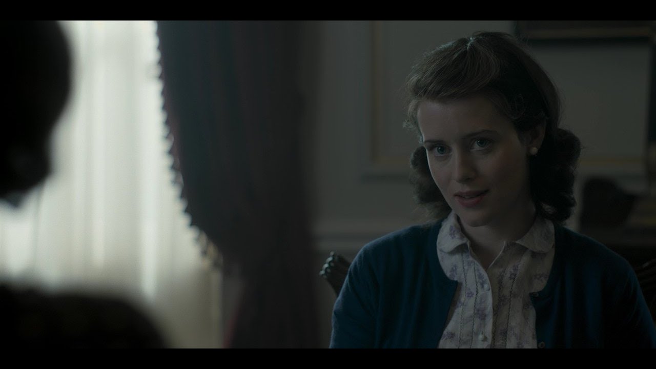 Download The Crown S1E1 - Claire Foy and Vanessa Kirby.  Elizabeth and Margaret "Peter... but he is married."
