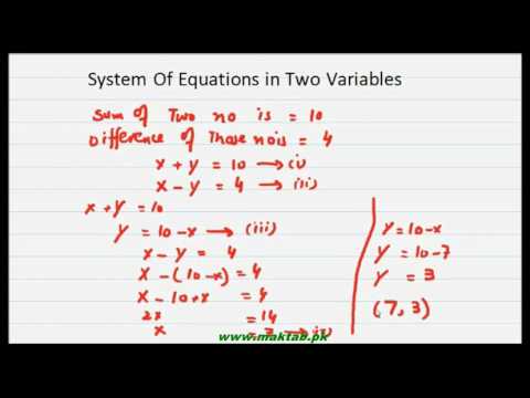 FSc Math Book1, CH 4, LEC 27: System Of Equations