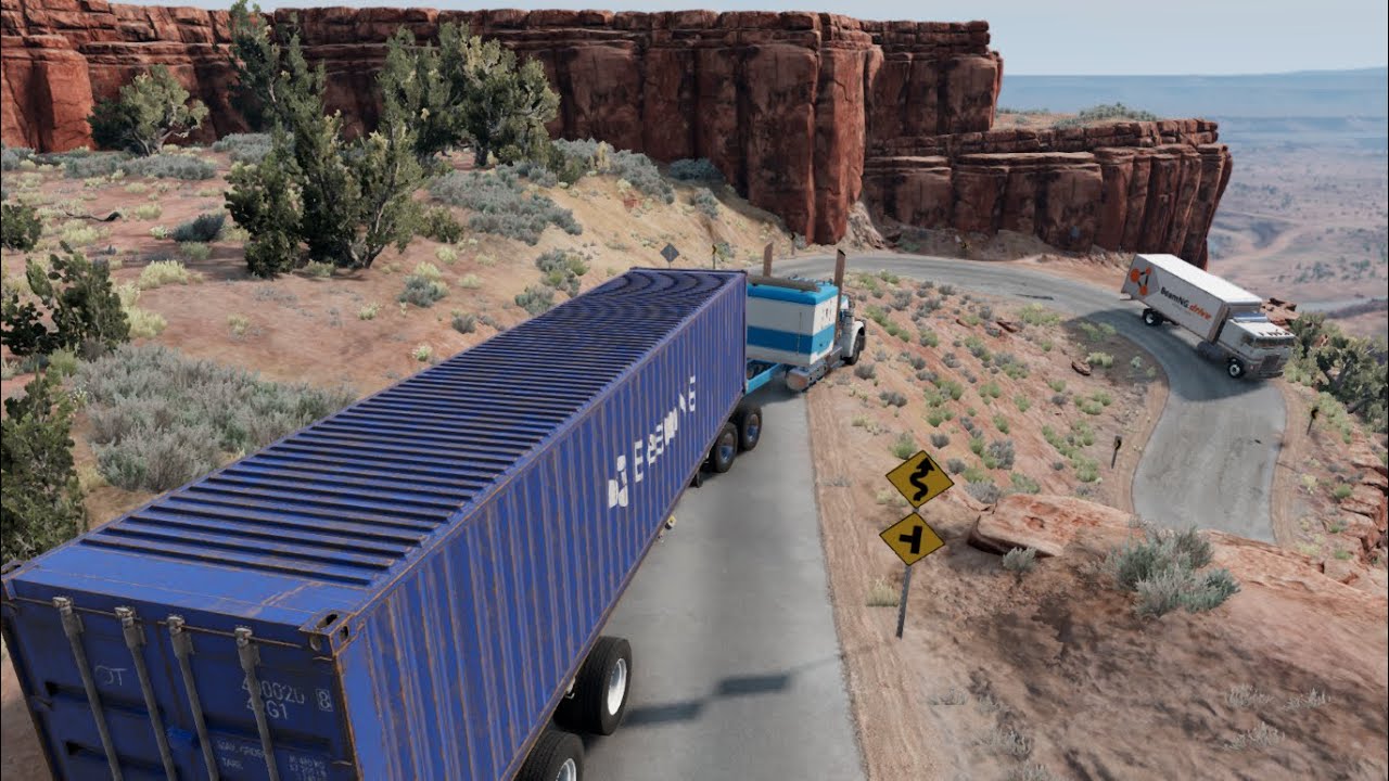 BeamNG drive Truck Simulator Dangerous offroad driving