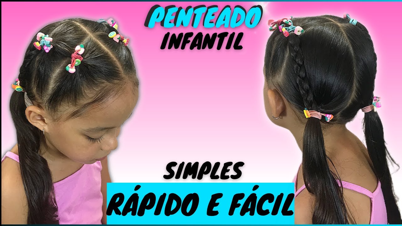 penteados infantil simples com xuxinhas