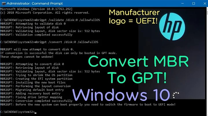 Convert MBR to GPT on Windows 10 without reinstalling Windows!