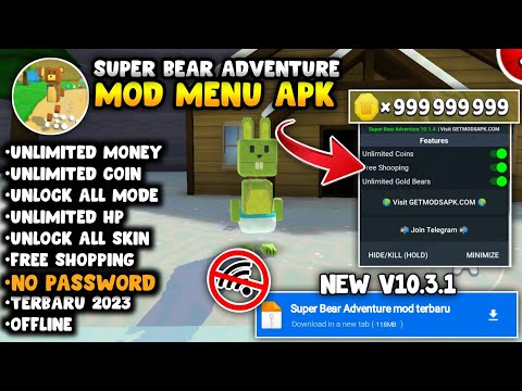 UPDATE !! Super Bear Adventure Mod Apk Versi 10.1.4 Terbaru 2023 - Unlimited  Money & No Password 