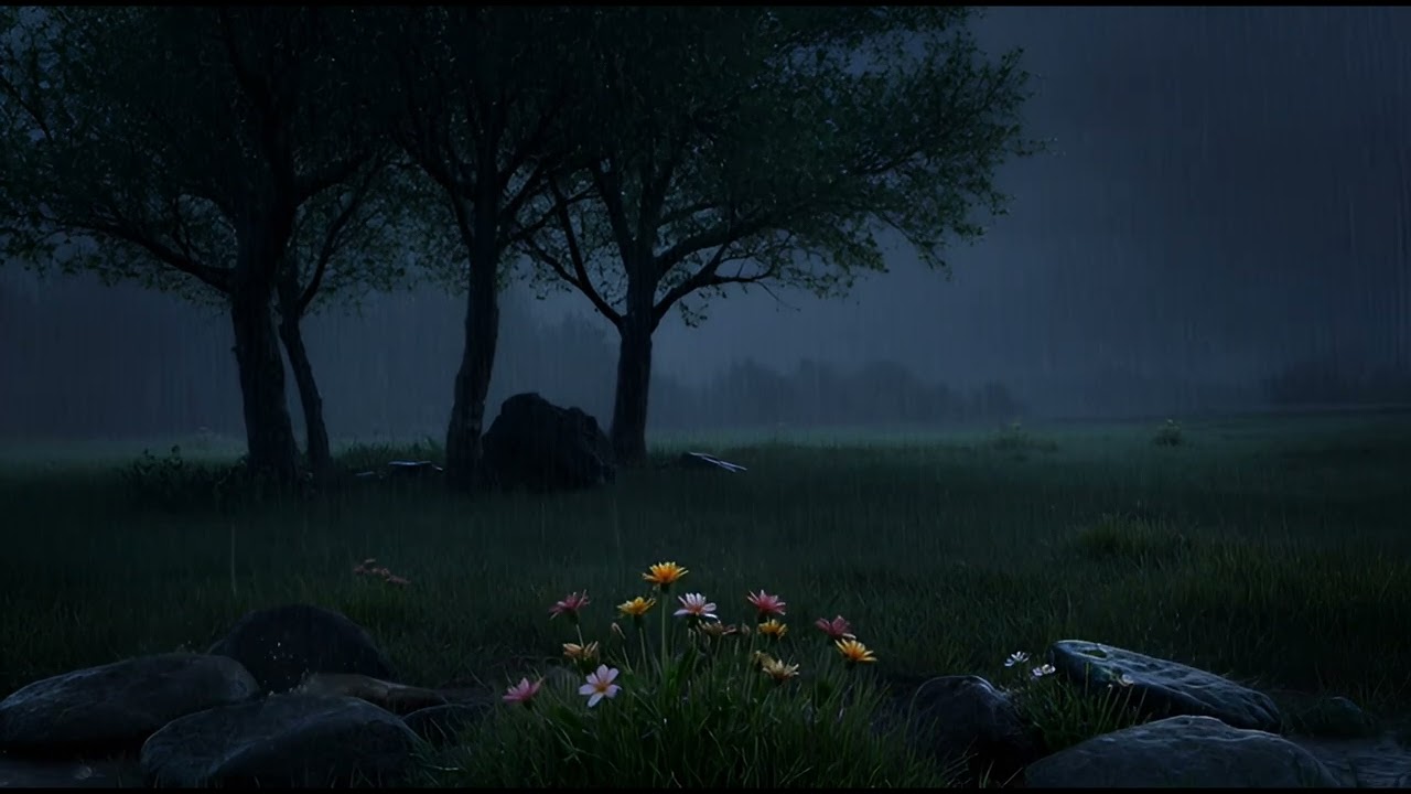 rain sounds on the flower 3