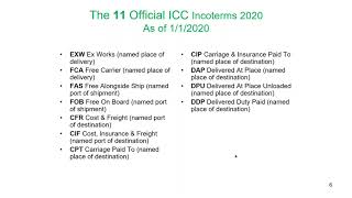 Incoterms® 2020 Rules Understanding & Application