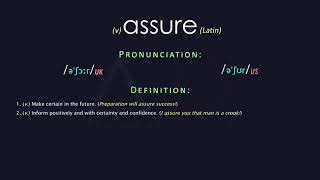 Assure Meaning And Pronunciation | Audio Dictionary