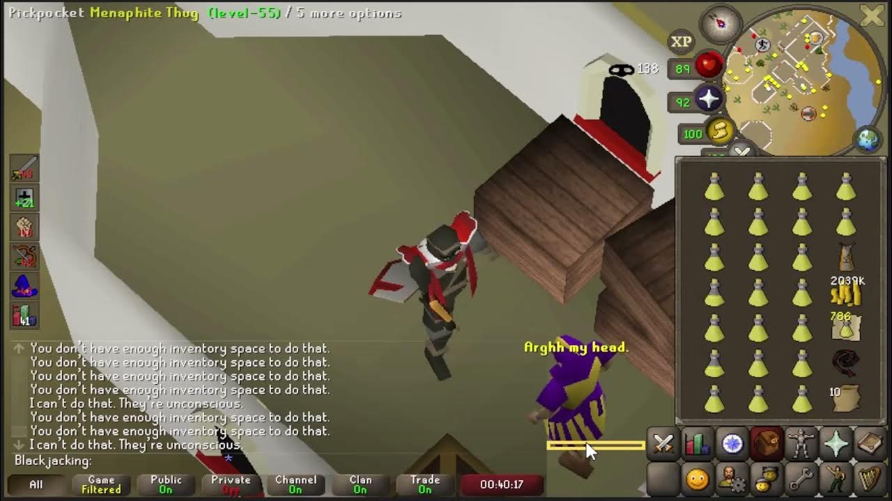 OSRS blackjacking (270k xp/h) YouTube