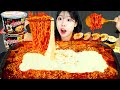 ASMR MUKBANG| 직접 만든 치즈 불닭볶음탕면 핫도그 김밥 먹방 &amp; 레시피 FRIED CHICKEN AND FIRE NOODLES EATING