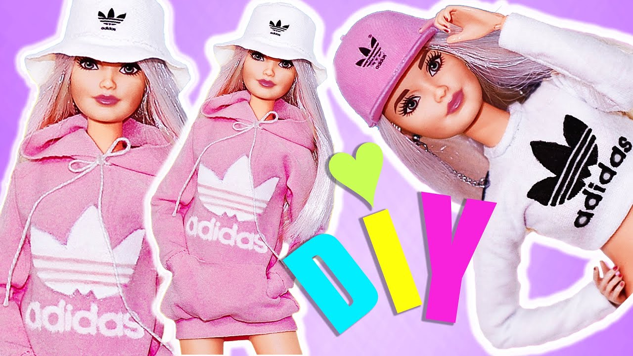 Take-up September Embody DIY Barbie Fashion - Creating Trendy Adidas-Inspired Clothes + Bucket Hat +  Cap - YouTube