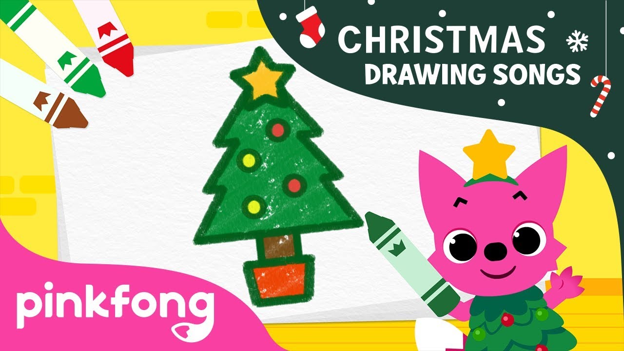 How to draw a Christmas Tree | Christmas Drawing Songs | Pinkfong Songs for Children