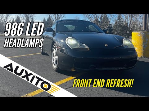 986 Porsche Auxito LED headlamp upgrade – 2000 Boxster 987 cayman front end facelift mod install