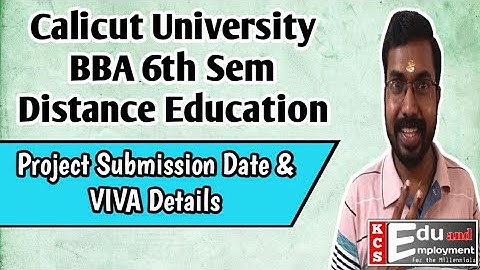 Calicut University BBA 6th Semester Distance Education|Project Submission Date and Viva Details