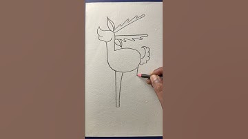 How to draw a deer with number 5 art