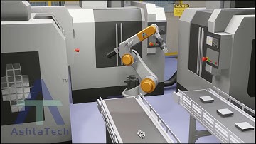 Ashta Tech Robotics-CNC Machine Tending - Job loading and Unloading into CNC Machines cells YouTube
