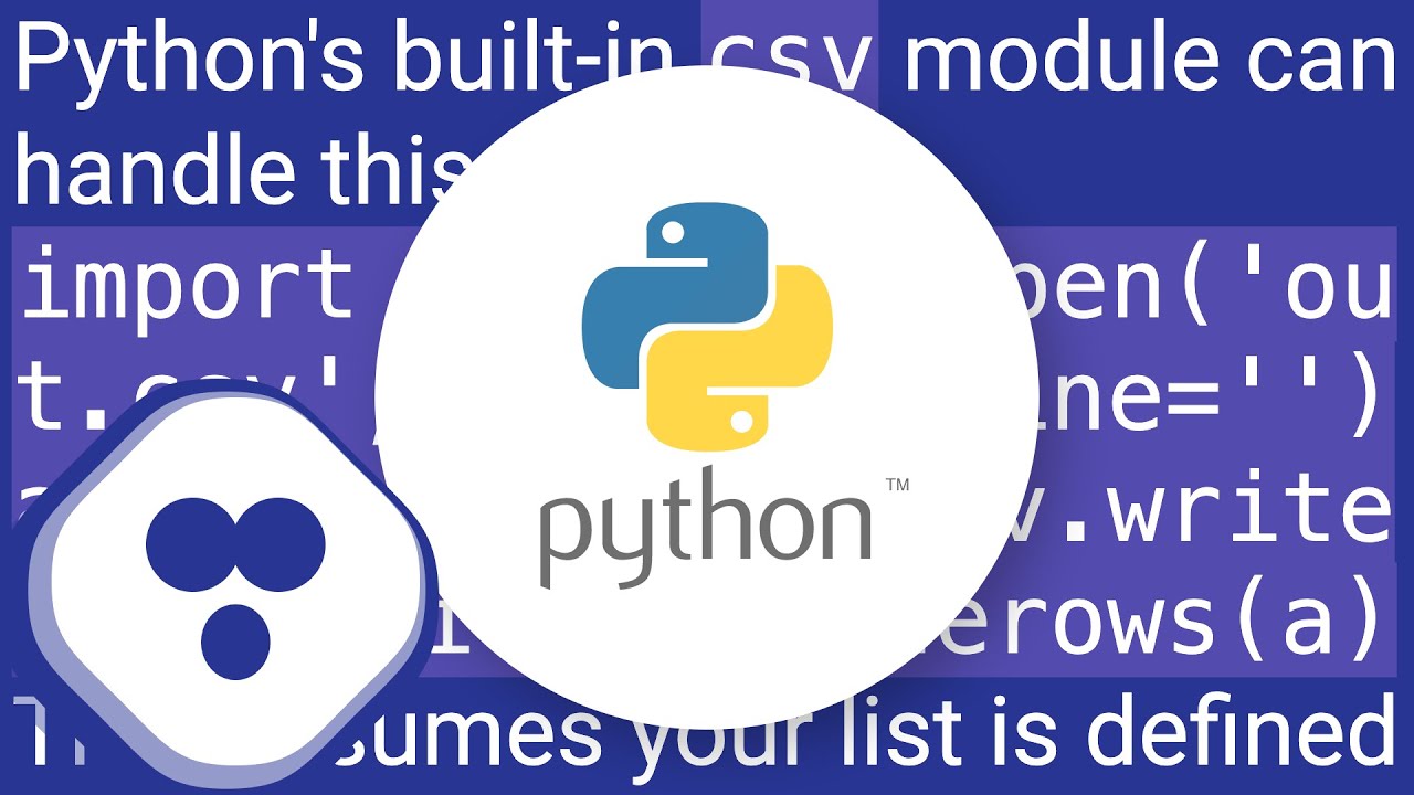 Writing a Python list of lists to a csv file - YouTube