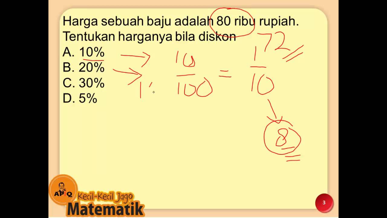 Persen Cara Mudah  Menghitung Diskon Matematika SD SMP