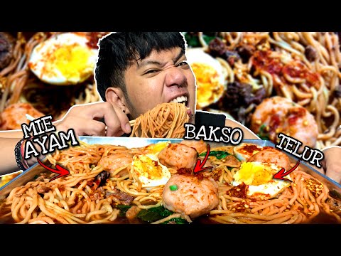 MUKBANG MIE AYAM + BAKSO PEDAS GILA ‼️