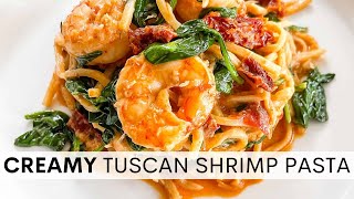 Keto Creamy Tuscan Shrimp Pasta