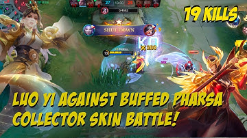 🦚 19 KILLS! LUO YI AGAINST BUFFED PHARSA (COLLECTOR SKIN BATTLE) - MOBILE LEGENDS