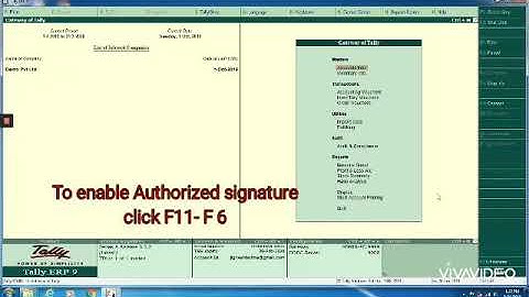 Authorized Signature in Tally. ERP9
