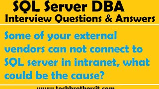 Some of your external vendors can not connect to SQL server in intranet, what could be the cause