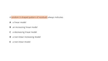 Residual Analysis Question 1 of 5