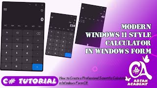 C# Create Modern Style Calculator in Windows Form screenshot 1