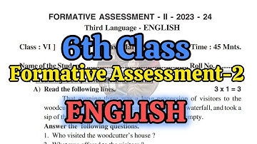 6th FA-2 💯ENGLISH Full Question Paper with Answers | 💯FA-2 English Answers | 💯English Question Paper