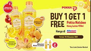 POKKA Natsbee Honey Lemon kini hadir lagi di Alfamart! - Special Promo Buy 1 Get 1 Free (16 -31 Des)
