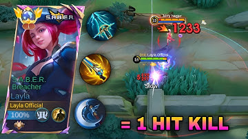TOP GLOBAL LAYLA BEST NEW BUILD 2025 CRAZY 1 HIT IS HERE!! (AUTO 1 HIT!) - MLBB
