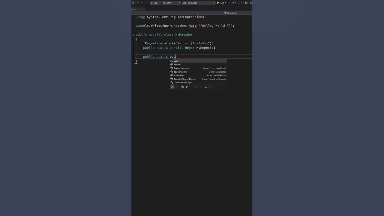 New .NET 7 Feature - Regex Source Generator #shorts - YouTube