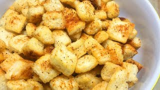 How to make Bread cubes. 3 ways. For salads, soups and as snacks. Recipes video