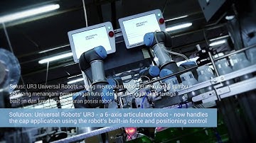 Robot UR3 kolaboratif mengoptimalkan perakitan tutup botol di MARKA, Italia