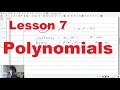 Polynomials : Lesson 7 (Grade 12 English medium)