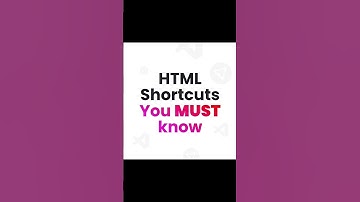 🚀 Top HTML Shortcuts You MUST Know in 2025! #shorts