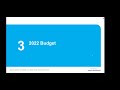 2022 Budget - Virtual Information Meeting Presentation