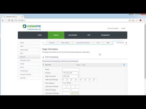 port forwarding COSMOTE  Speedport Entry 2i