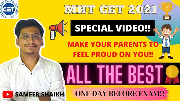 MHTCET 2021💥|Special Video For Mht Cet Student😍|Last Minute Tips💡|Show your Ability|By Sameer Shaikh