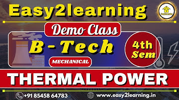 📢B-tech 4th Sem Demo Class | Thermal Power | Mechanical Engineering | by Suvas Sir