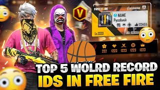 TOP 5 WORLD RECORD IDS IN FREE FIRE⚡ Dangerous ids