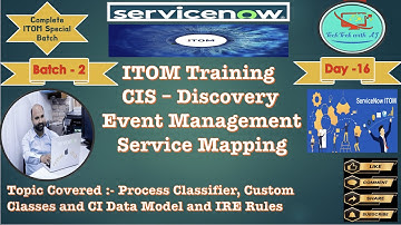 ITOM Training - CIS - Discovery and CMDB | Batch 2 | Day 16 | Process Classifier, Custom Classes.