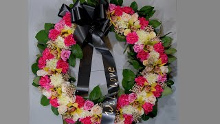How to make standing wreath with mixed flowers screenshot 4