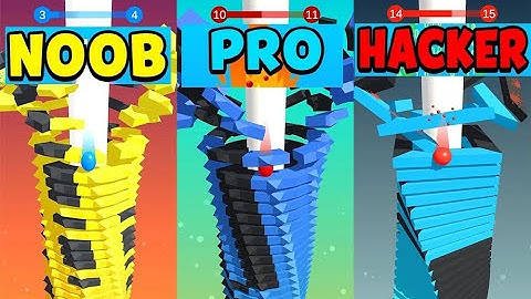 drop stack ball game play 3D NOOB vs PRO vs HACKER Stack Ball ⚽⚾| Android