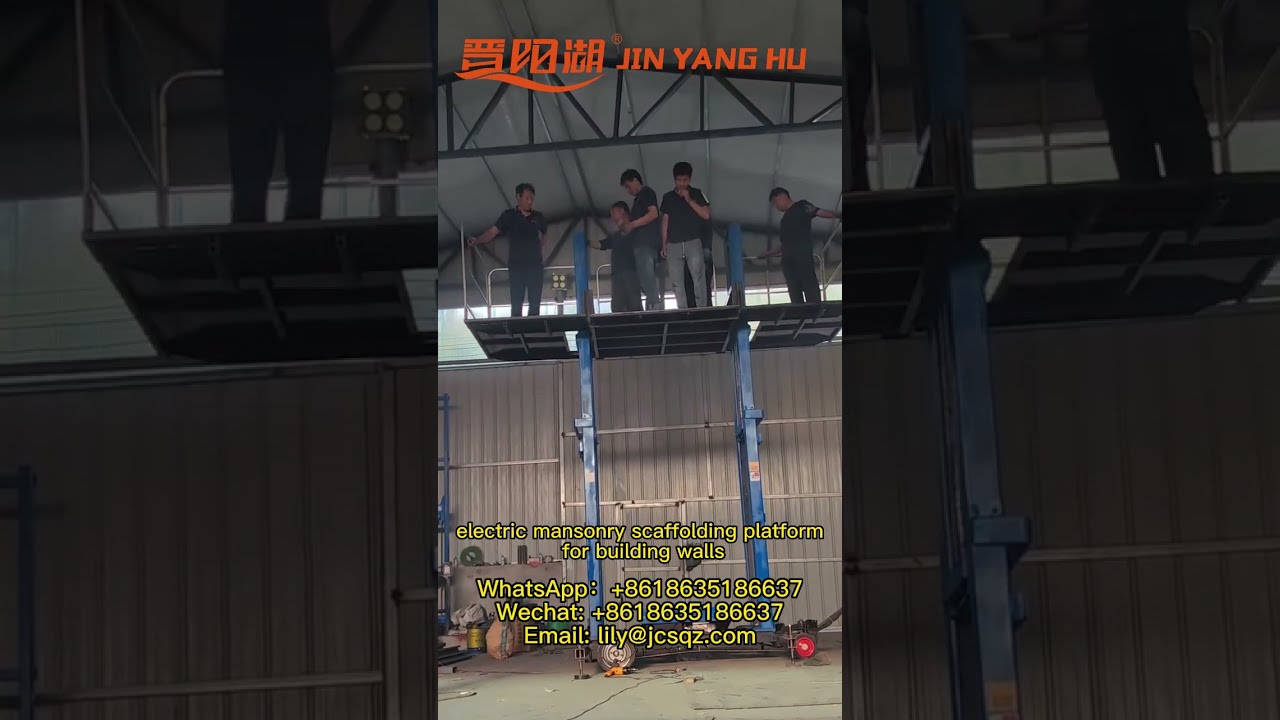 JIN YANG HU 500kg 8m Electric Hydraulic Mansonry Scaffolding Platform For Building Walls