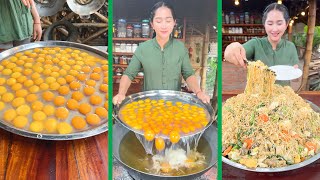 Fry 120 Eggs and Cook Yellow Noodle Delicious - Cooking with Sros