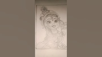 cute krishna ji shading drawing 🥰🥰❤️🕉️🙏#shortvideo #cutekrishnaji