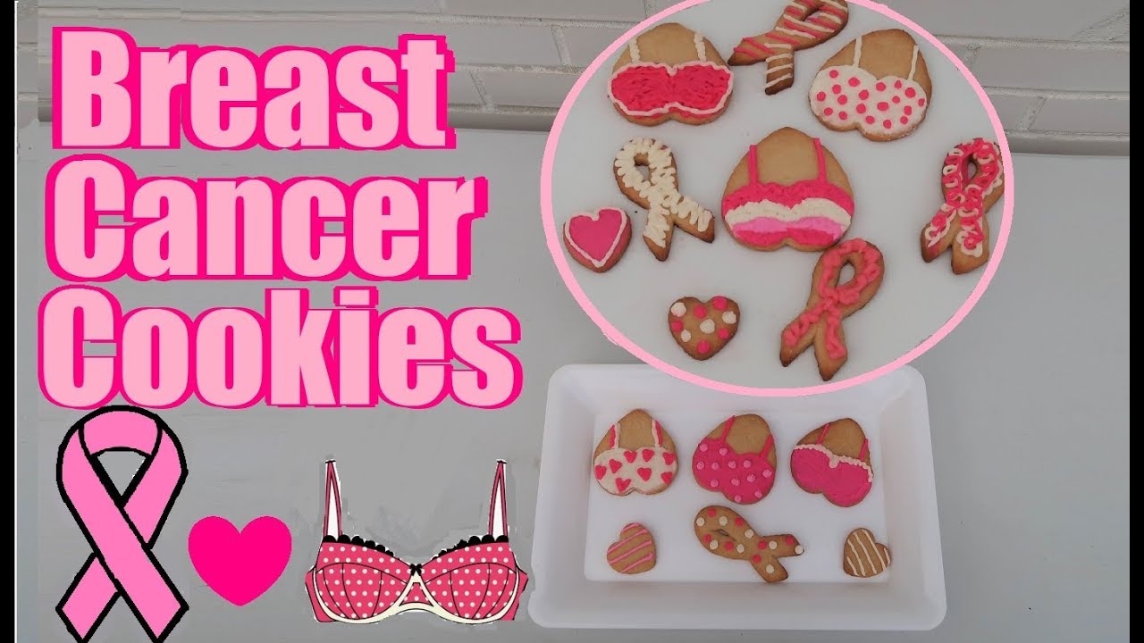 Breast Cancer Awareness October Bra Boobs Ribbon Decorated Sugar Cookies  Royal Icing Custom Homemade Made to Order Personalized 