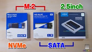 SSD選び。【M.2 NVMe】【 M.2 SATA】【2.5inch SATA】を比較して、どれが自分の環境に最適か考えます。