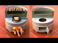 Making A Stove From Red Bricks and An Iron Barrel Is Very Simple
