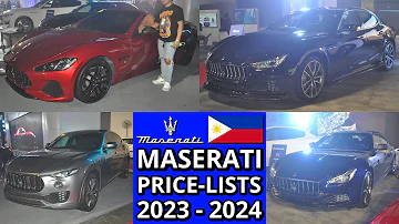 Maserati Cars Price-lists in Philippines 2023 - 2024 | GranTurismo, Ghibli, Quattroporte & Levante