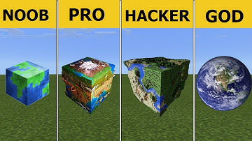 Pixel Art (NOOB vs PRO vs HACKER vs GOD) Planet Earth in Minecraft